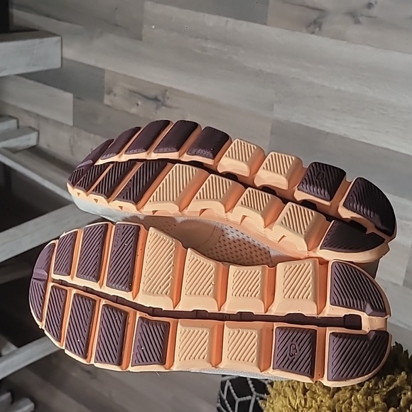 On Cloud X Cloudflyer Sneakers - Cream, Orange and Burgundy Size 11 Women - Picture 10 of 10